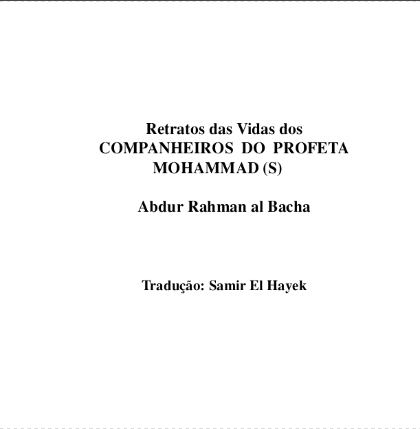 Capa do Livro Retratos das vidas dos Companheiros do Profeta Muhammad