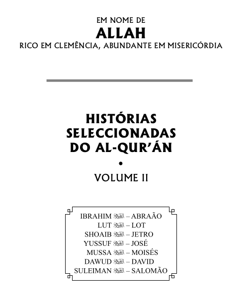 Capa do livro Histórias Selecionadas do Alcorão Volume 2